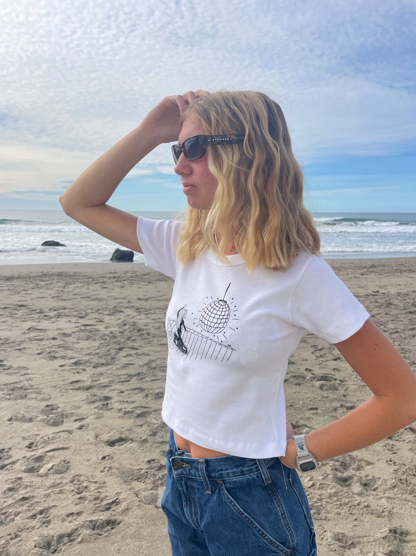 surf disco baby tee