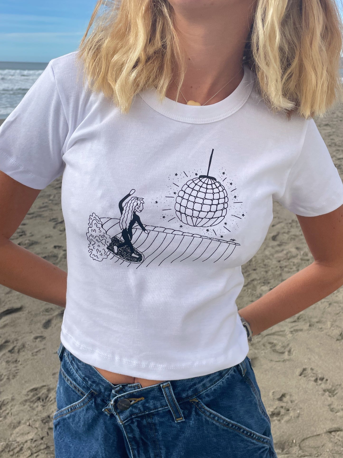 surf disco baby tee