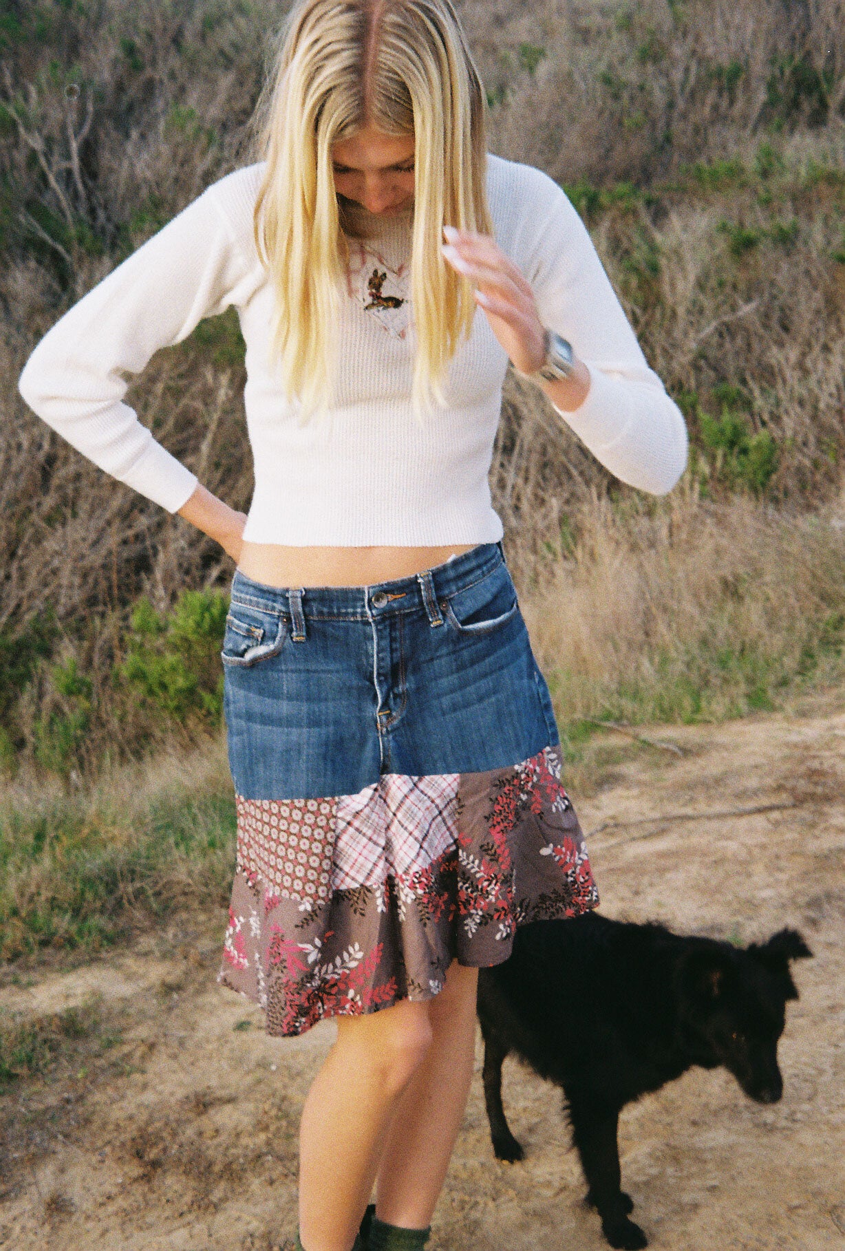 brown plaid skirt